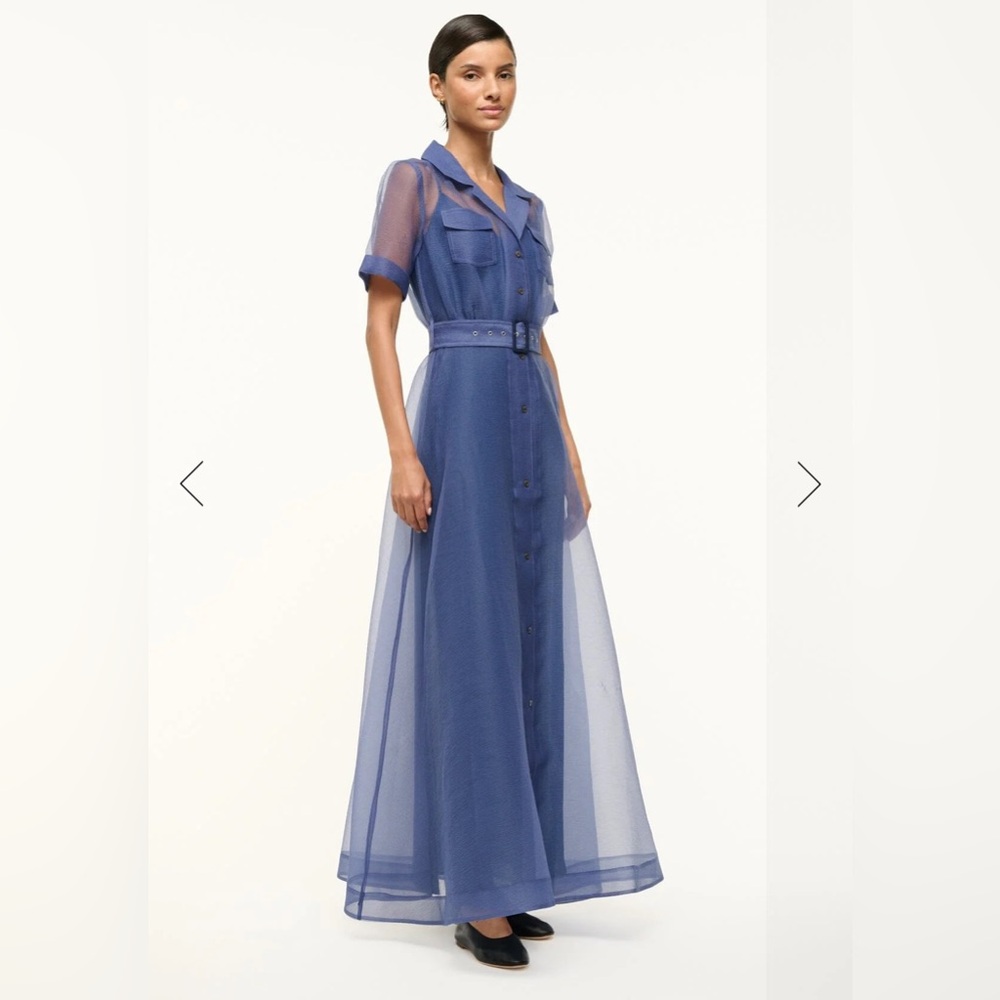 millie dress navy organza STAUD | Dresses | Staud Millie Dress Navy Organza Size 2
